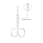 Rounded Stainless Steel Small Facial Hair Scissors, 3.7 Inches - Rounded Tip Scissors for Nose Hair, Mustache, Beard, Eyebrows, Eyelashes & Baby Nails