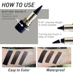 Kaely 2Pcs Gel Eyeliner Pencil, Natural Black Eyeliner Cream, Liquid Eye Liner Pencils for Older Women Waterproof, Smoky Eyeshadow Palette Goth Halloween Makeup Kit, delineador de ojos contra el agua