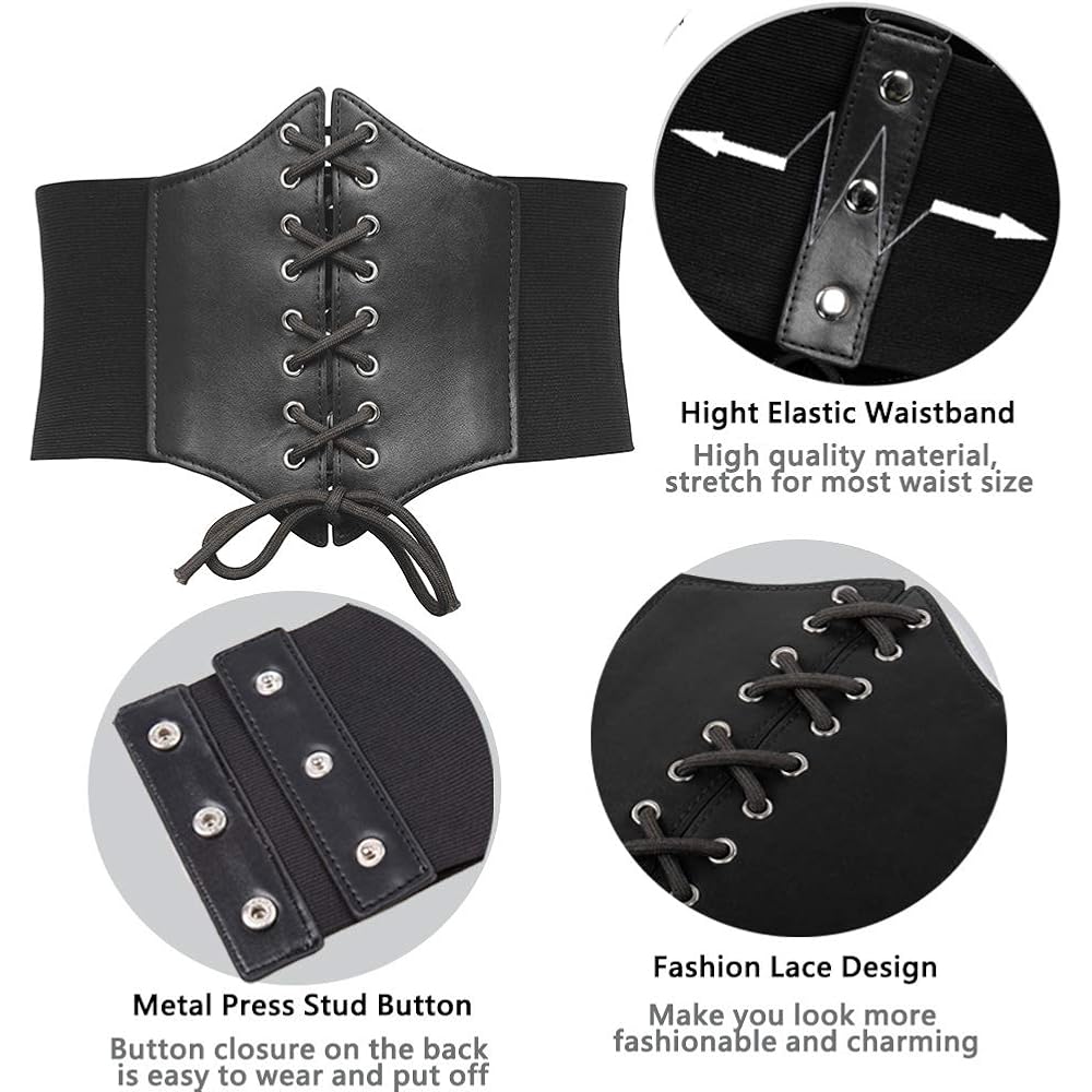 GRACE KARIN Lace-up Cinch Belt Tied Corset Elastic Waist Belt