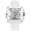 Ciga Design Watches For Womens X Series - Machina, Mechanical Automatic Watches Fashion All-Match Wrist Accessories Sapphire Crystal Analog Skeleton Watches With Silicone Strap