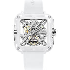 Ciga Design Watches For Womens X Series - Machina, Mechanical Automatic Watches Fashion All-Match Wrist Accessories Sapphire Crystal Analog Skeleton Watches With Silicone Strap