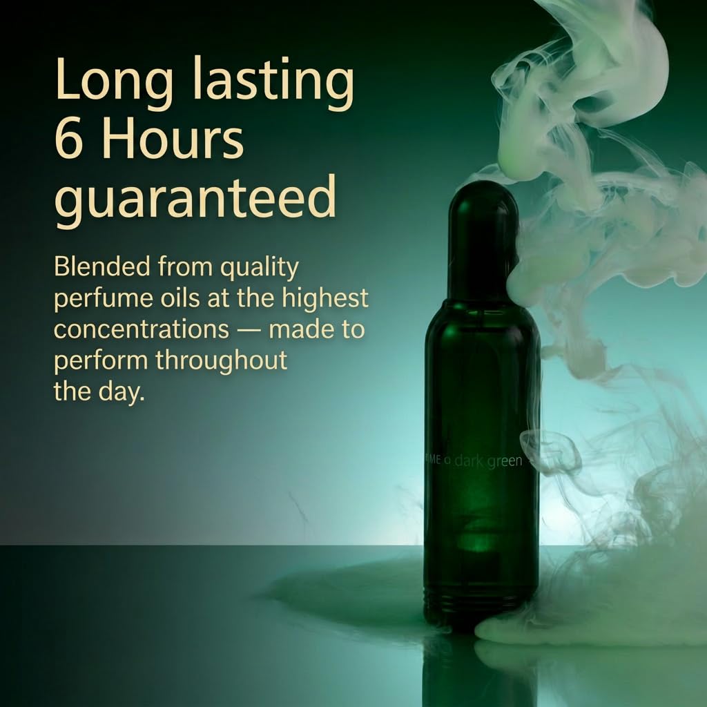 Colour Me Dark Green - Eau De Parfum Aftershave For Men - Patchouli, Sandalwood & Musk Fragrance - Fresh, Invigorating - For Long-Lasting, Everyday Wear - Gift For Him (100Ml)