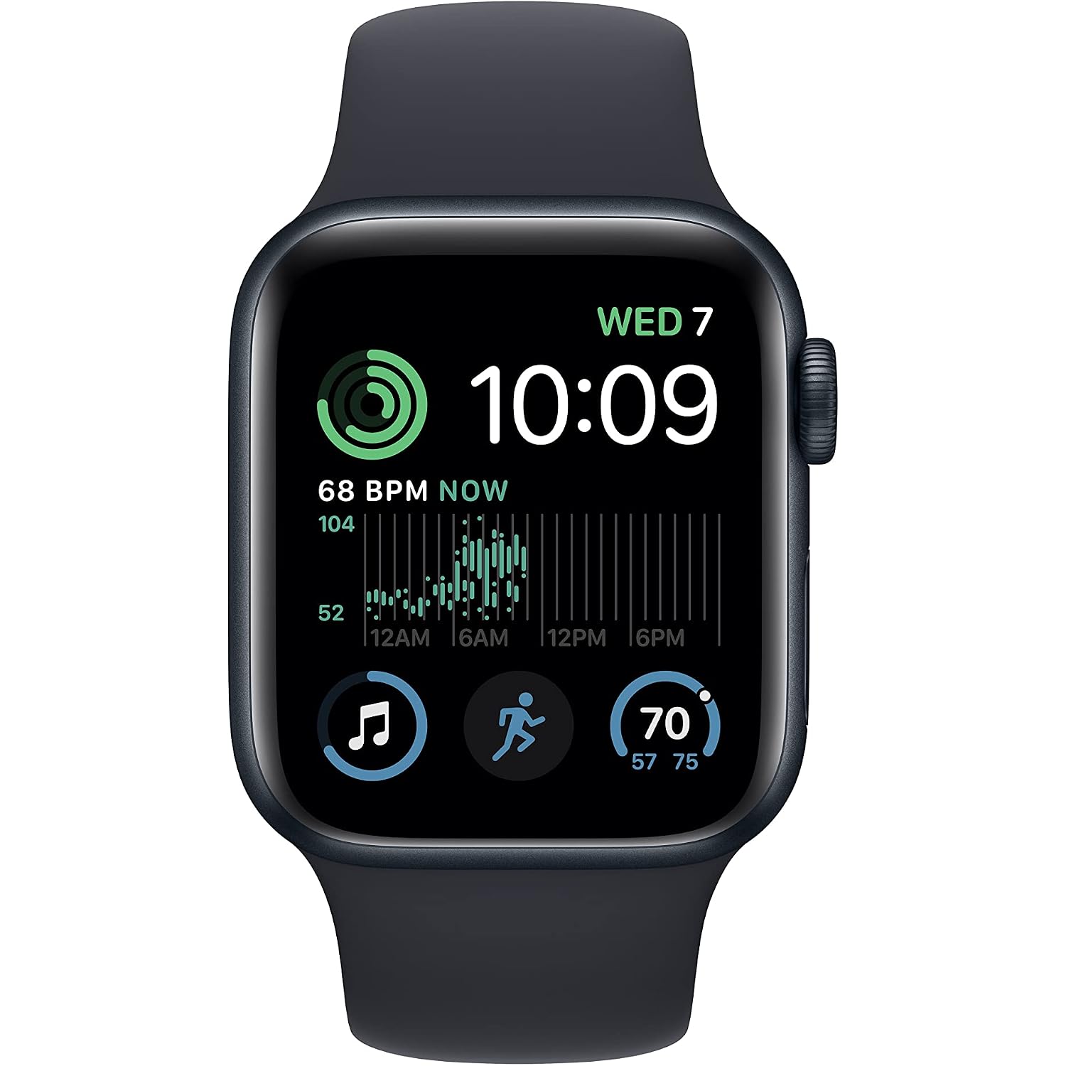 Apple Watch Se (2Nd Gen) (Gps, 40Mm) - Midnight Aluminum Case With Midnight Sport Band, S/M (Renewed)