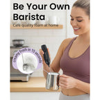 Elementi Pink Milk Frother Wand Rechargeable Drink Mixer - Powerful USB-C Rechargeable Frother & Coffee Stirrers Electric - Hand Held Whisk to Make Perfect Cappuccinos, Lattes & Drink Mixes at Home