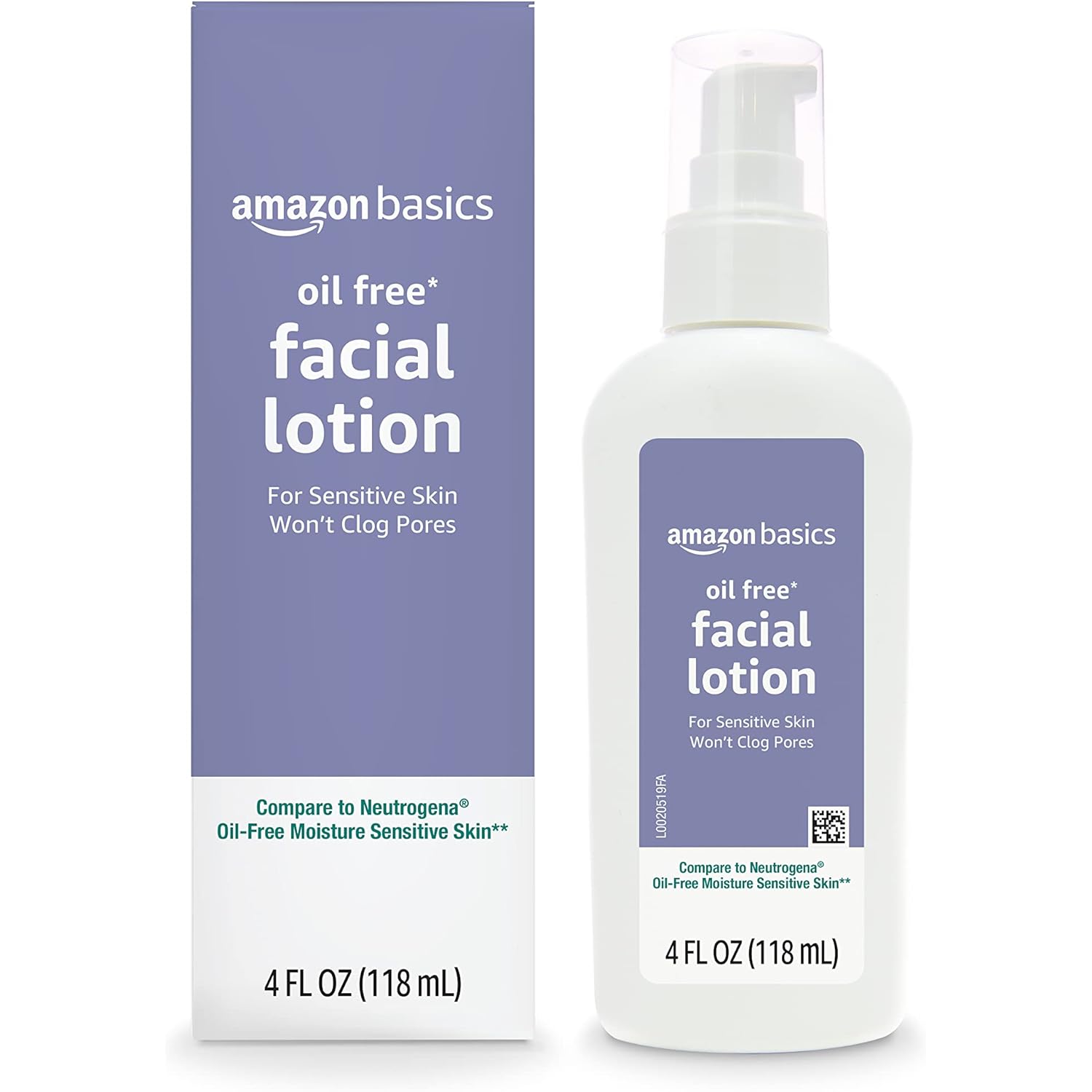Amazon Basics Oil-free Facial Moisturizer for Sensitive Skin, Fragrance Free, Non-Comedogenic, 4 Fluid Ounce (Previously Solimo)