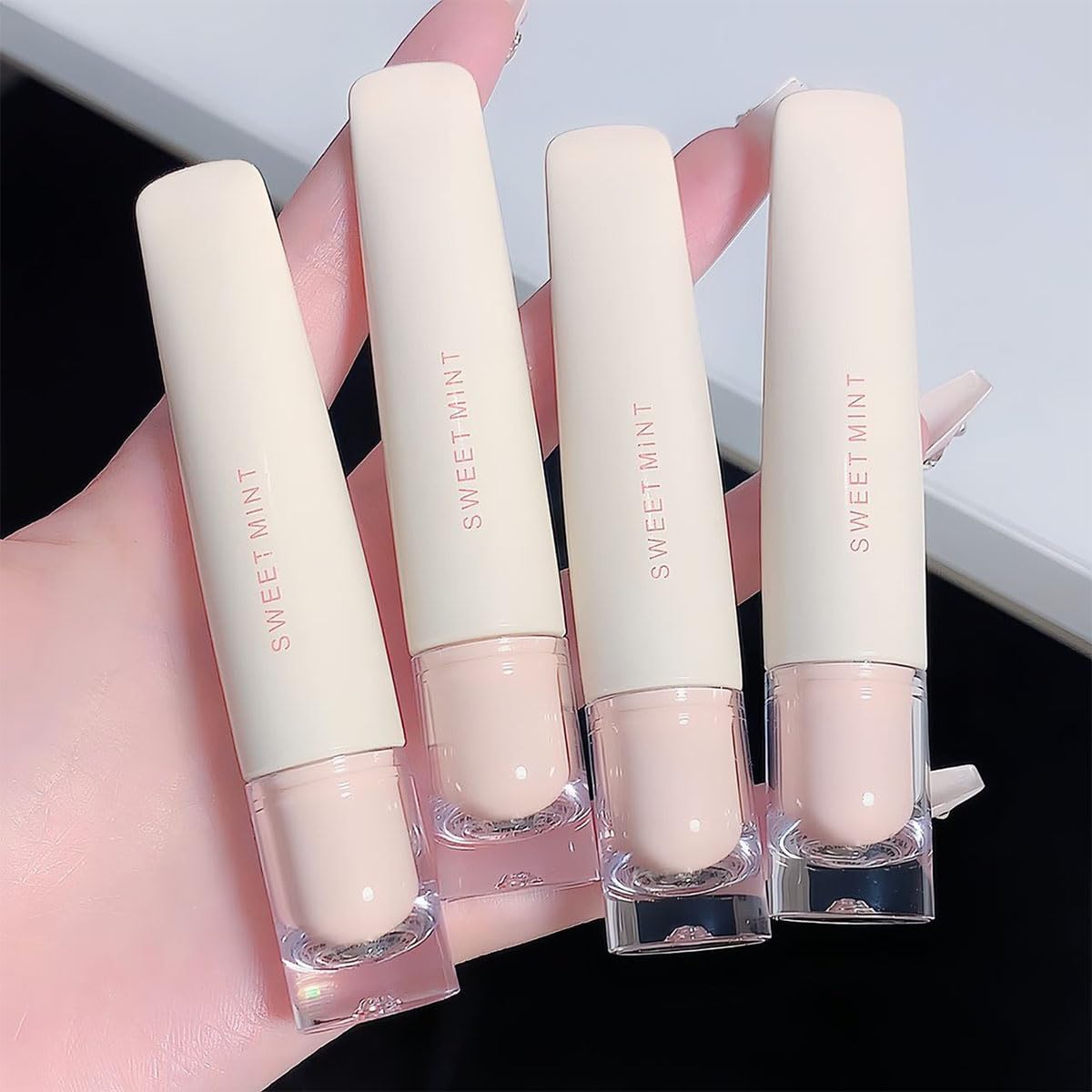 Baorder 4 Pcs Hydrating Jelly Lip Gloss,Long Lasting Waterproof Non-Stick Cup Lip Glaze Set,Moisturizing Tinted Lip Balm,Mirror Liquid Lipsticks Brighten Plumping Lipstick