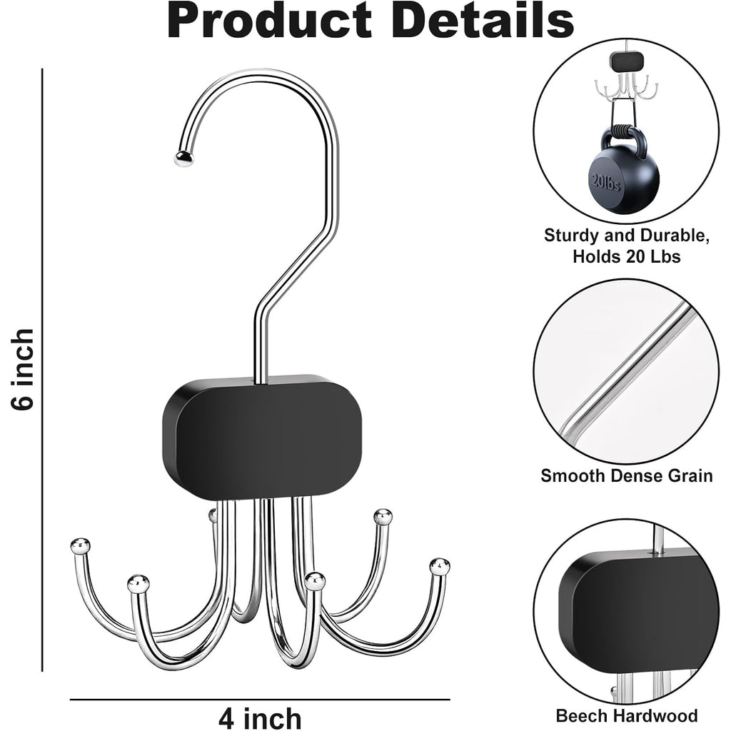 Belt Hanger For Closet, 3Pcs Belt Organizer For Closet 360°Rotating Max 72 Belt, Tie Rack Hanger For Closet Tie Organizer For Closet Belt Holder For Closet For Belt,Tie,Tank Top,Bra,Scarf,Hat