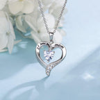 Mom Necklace 925 Sterling Silver Heart Necklaces for Women Engraved I Love You You Mom Gifts for Mom from Daughter