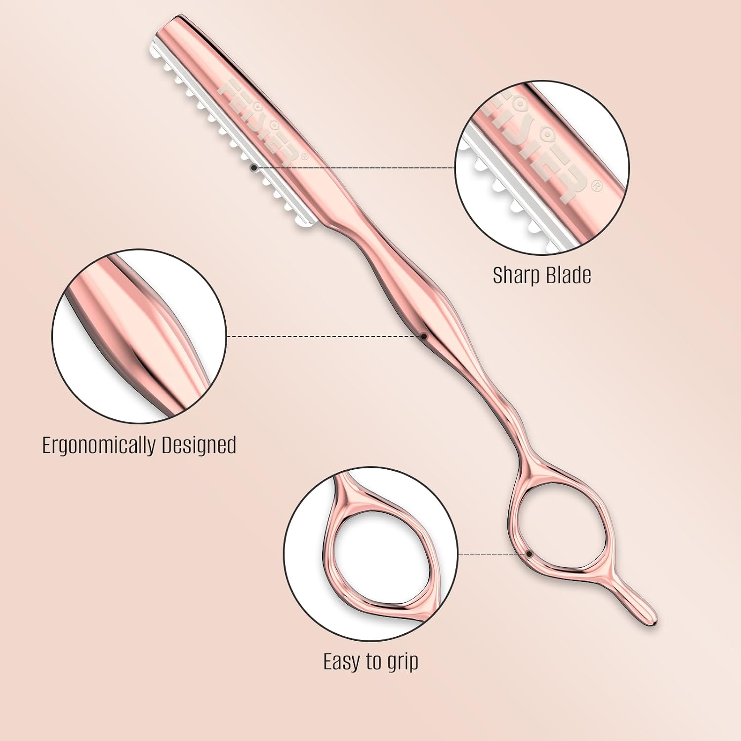 Feisier Hair Razors For Cutting Hair, Professional Styling Texturizing Razor, Stainless Steel Thinning Razor Kit With 10 Replacement Blades, Premium Texture Cutting Razor For Salon And Home