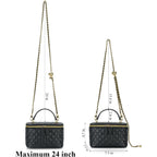 Mini Quilted Box Crossbody Bags For Women, Small Square Designer Clutch Purses With Adjustable Chain Strap