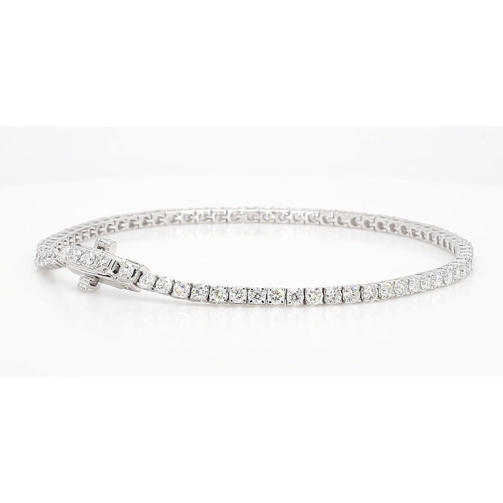 14K White and Yellow Gold Lab Grown Diamond Tennis Bracelet for Women - Round Cut Diamonds 7 Inches Bracelet - Valentine Day Jewelry Gift for Womens, Her, Wedding, F-G Color, VVS-VS Clarity