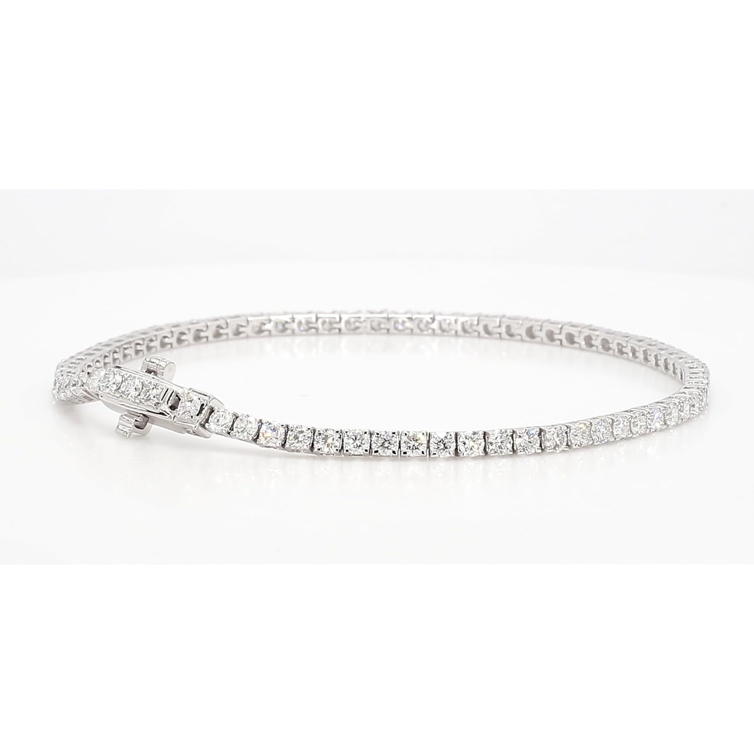 14K White and Yellow Gold Lab Grown Diamond Tennis Bracelet for Women - Round Cut Diamonds 7 Inches Bracelet - Valentine Day Jewelry Gift for Womens, Her, Wedding, F-G Color, VVS-VS Clarity
