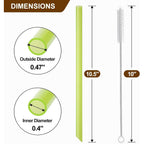 [Angled Tips] 8 Pcs Reusable Jumbo Wide Boba Straws & Smoothie Straws, Multi Colors Reusable Straw, Bpa Free Food-Grade Tritan Plastic Straw For Bubble Tea(Tapioca Boba Pearls) Milkshakes W/ 2 Brushes