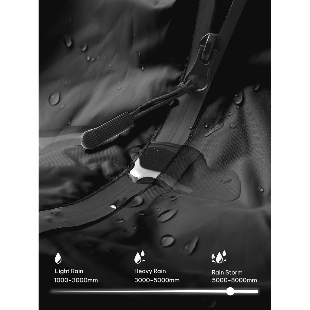 Saphirose Adult Rain Poncho Waterproof Hooded Zipper Raincoat With Pockets | Oeko-Tex Certified 100% Polyester, Lightweight Packable Storage Pouch, Heat-Sealed Seams, Quick-Dry For Outdoor Hiking