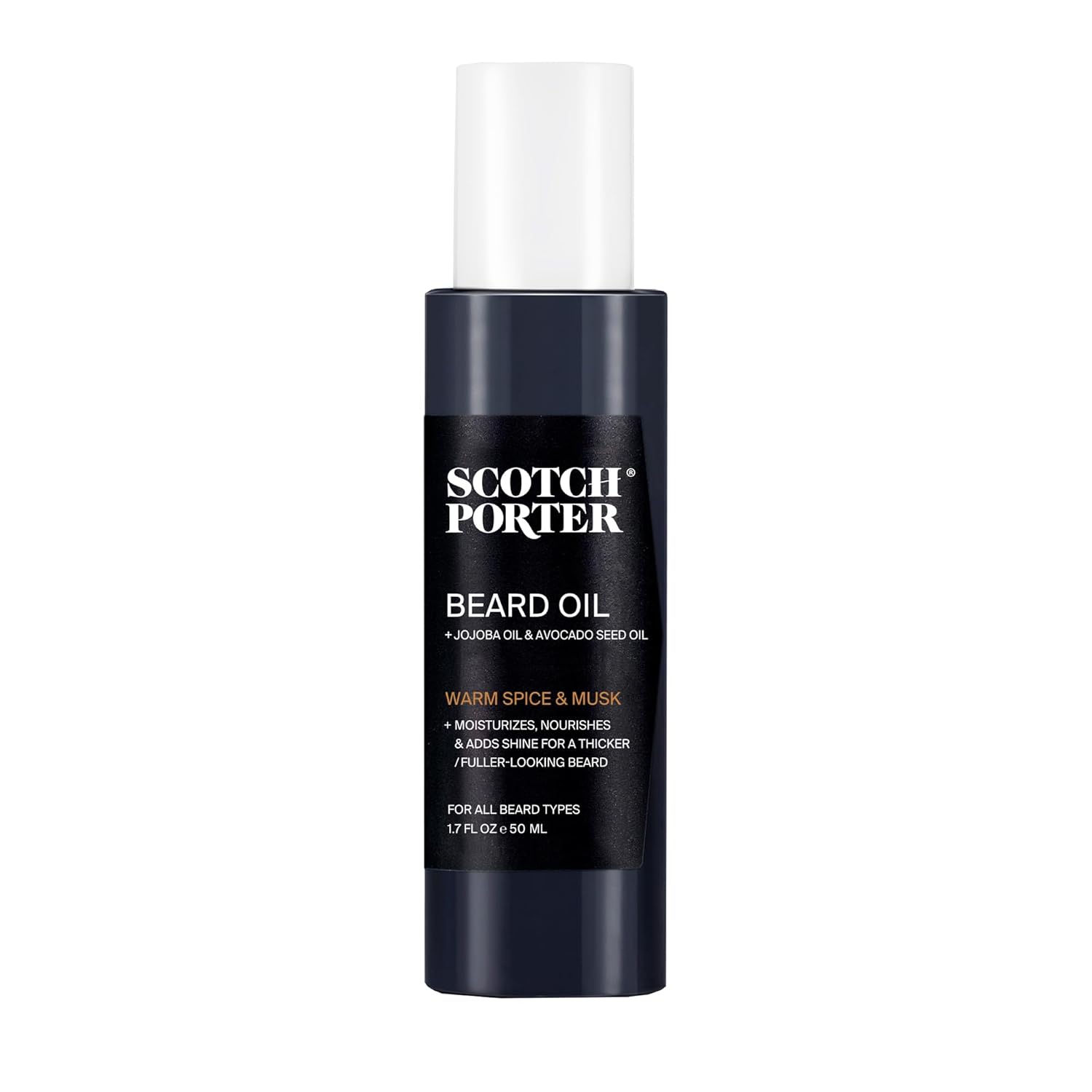 Scotch Porter Smoothing Beard Oil – Nourishing Oil Seals in Moisture & Smooths Flyaways for a Frizz-Free, Fuller/Healthier-Looking Beard with All-Day Shine – Original Scent, 1.7 oz. Bottle