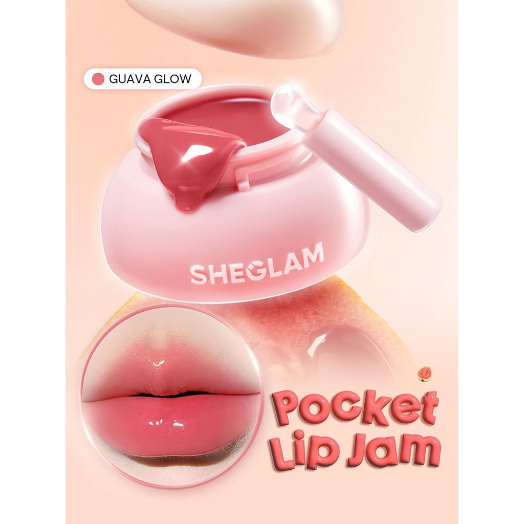 Sheglam Hydra Jelly Pocket Lip Jam Hydrating Nourishing Lip Gloss Moisturizing Lip Makeup-Guava Glow