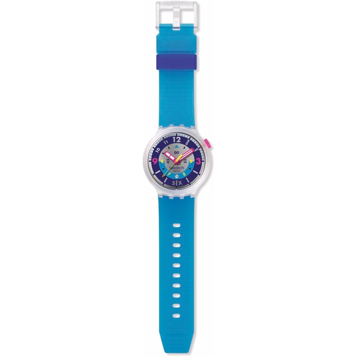Swatch Big Bold Chrono Unisex Watch Casual Plastic Transparent Quartz Waterproof
