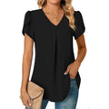 Anyally Women's Summer Tunic Tops Dressy Casual Chiffon Blouses Plus Size Short Sleeve T-Shirts for Leggings