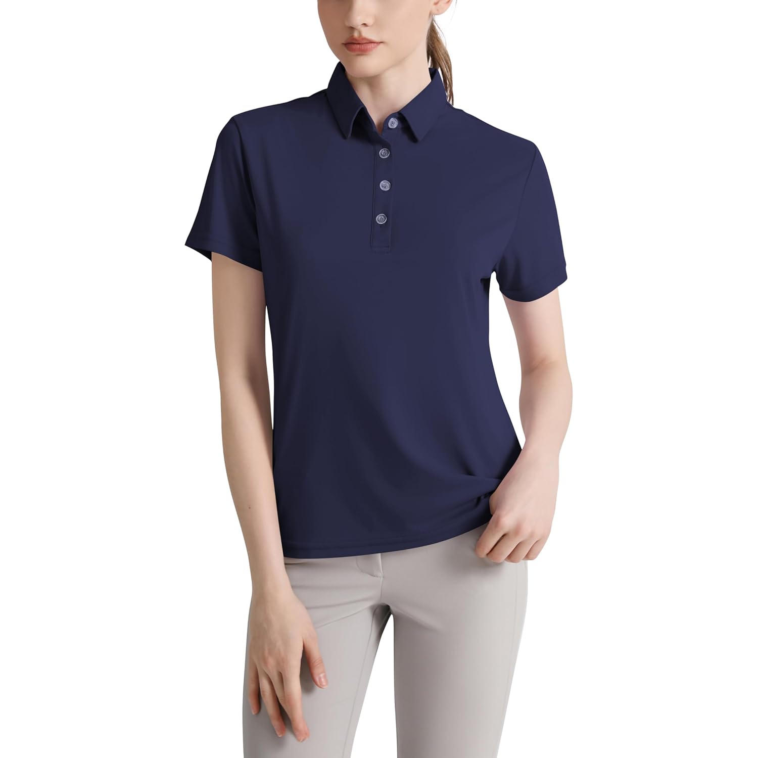 Women's Polo Shirts UPF 50+ Casual Sun Protection Work Quick Dry 4 Buttons Short Sleeve Collared Golf Shirt XS-3XL