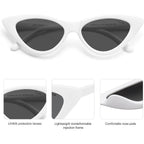 SOJOS Retro Vintage Narrow Cat Eye Sunglasses for Women Clout Goggles Plastic Frame SJ2044 Snow White Frame/Grey Lens
