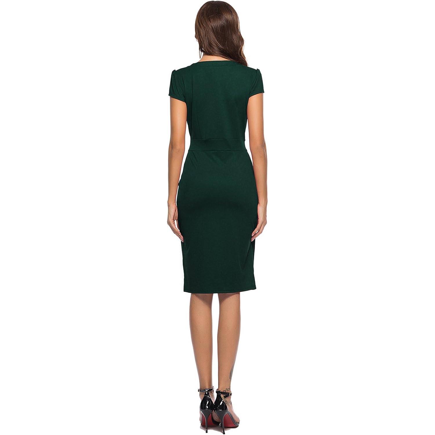 Women's Business Retro Cocktail Pencil Wear to Work Office Casual Dress