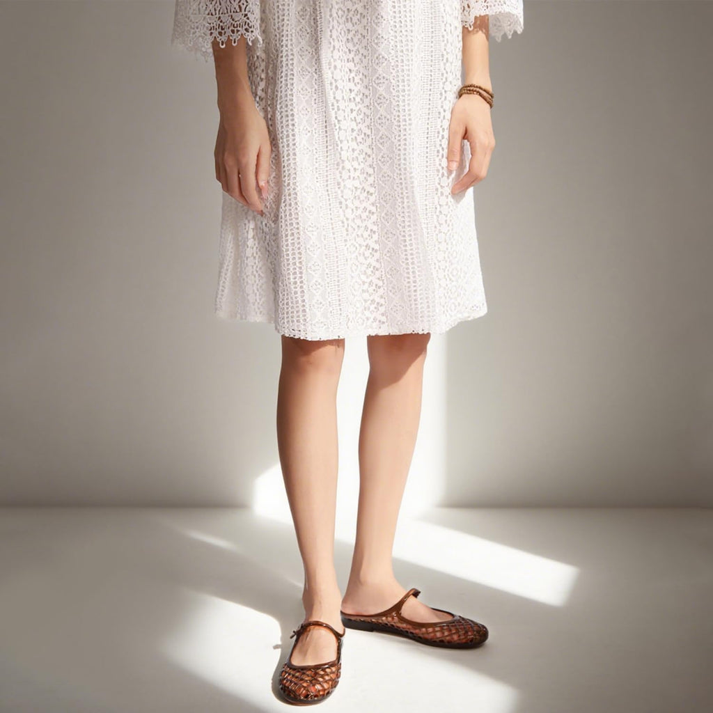 Clear Jelly Slide Sandals For Women Slip On Closed Round Toe Mesh Hollow Flat Mary Jane Mules Beach Jellies Comfortable Buckle Strap Slippers Shoes