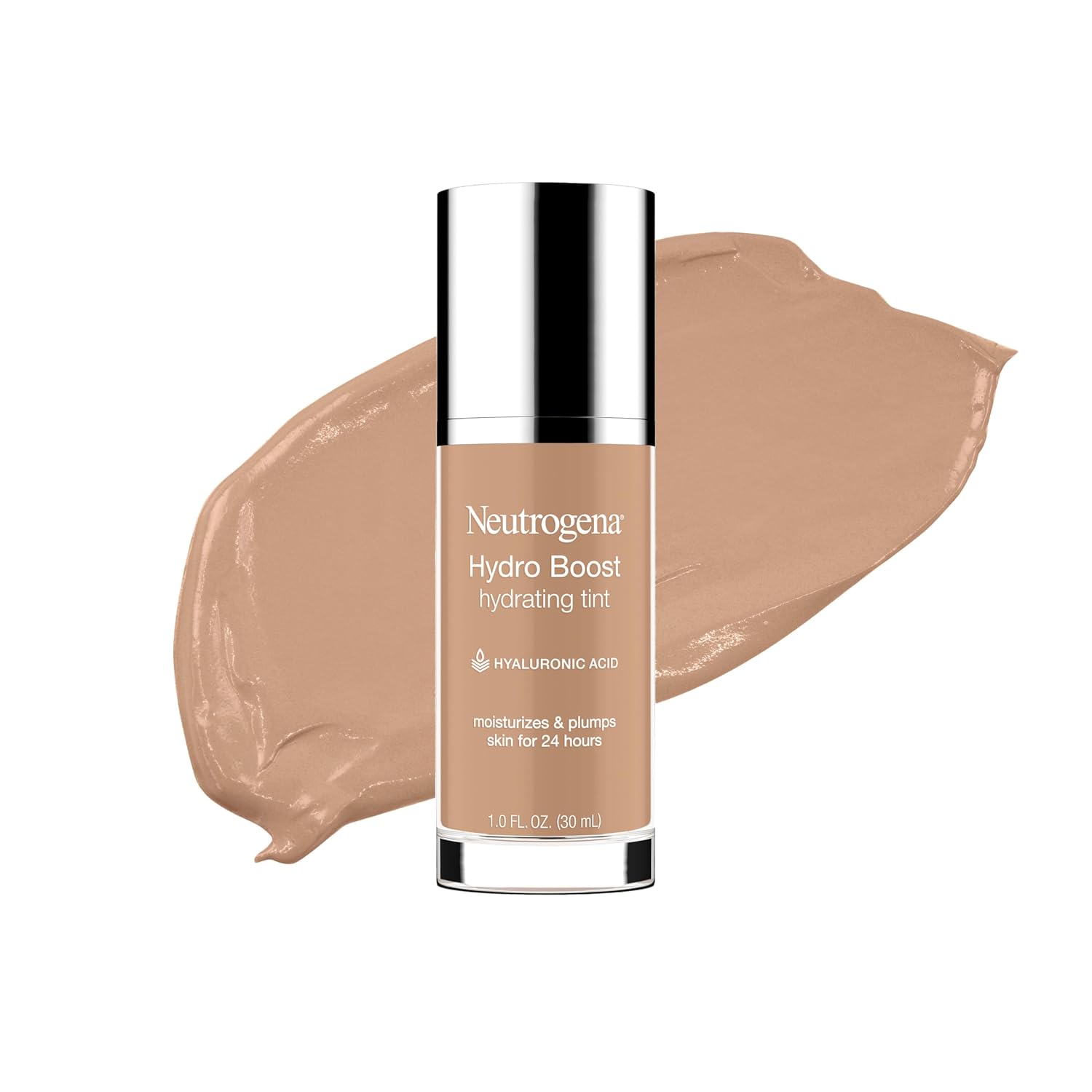 Neutrogena Hydro Boost Hydrating Tint, Lightweight Foundation For Dry Skin, Hyaluronic Acid, Moisturizing Skincare Makeup, Oil-Free, Water-Gel, Smooth Natural Coverage, Nude 40, 1.0 Fl Oz