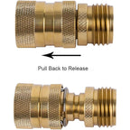 Garden Hose Quick Connect Brass Hose Quick Connectors Fitting For Garden Watering 3/4"Gth (3 Female Coupler+ 6 Male Nipples)