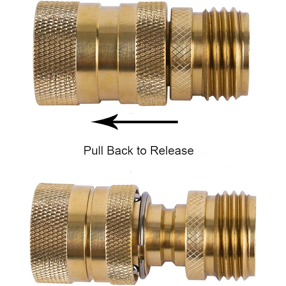Garden Hose Quick Connect Brass Hose Quick Connectors Fitting For Garden Watering 3/4"Gth (3 Female Coupler+ 6 Male Nipples)