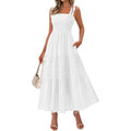 Btfbm Women'S 2026 Summer Boho Spaghetti Strap Dress Casual Sleeveless Smocked A Line Beach Sundress Long Maxi Dresses