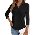 Lyhipss 3/4 Length Sleeve Womens Tops Dressy Casual V Neck Polo Shirts Business Work Blouses 2025 Trendy Tunic Top