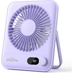 Whatook Small Desk Fan Personal Fans: 5000Mah 25 Hours Battery Office Quiet Mini Desktop Fan Portable Rechargeable Travel Essentials (Purple, 2000 Mah)
