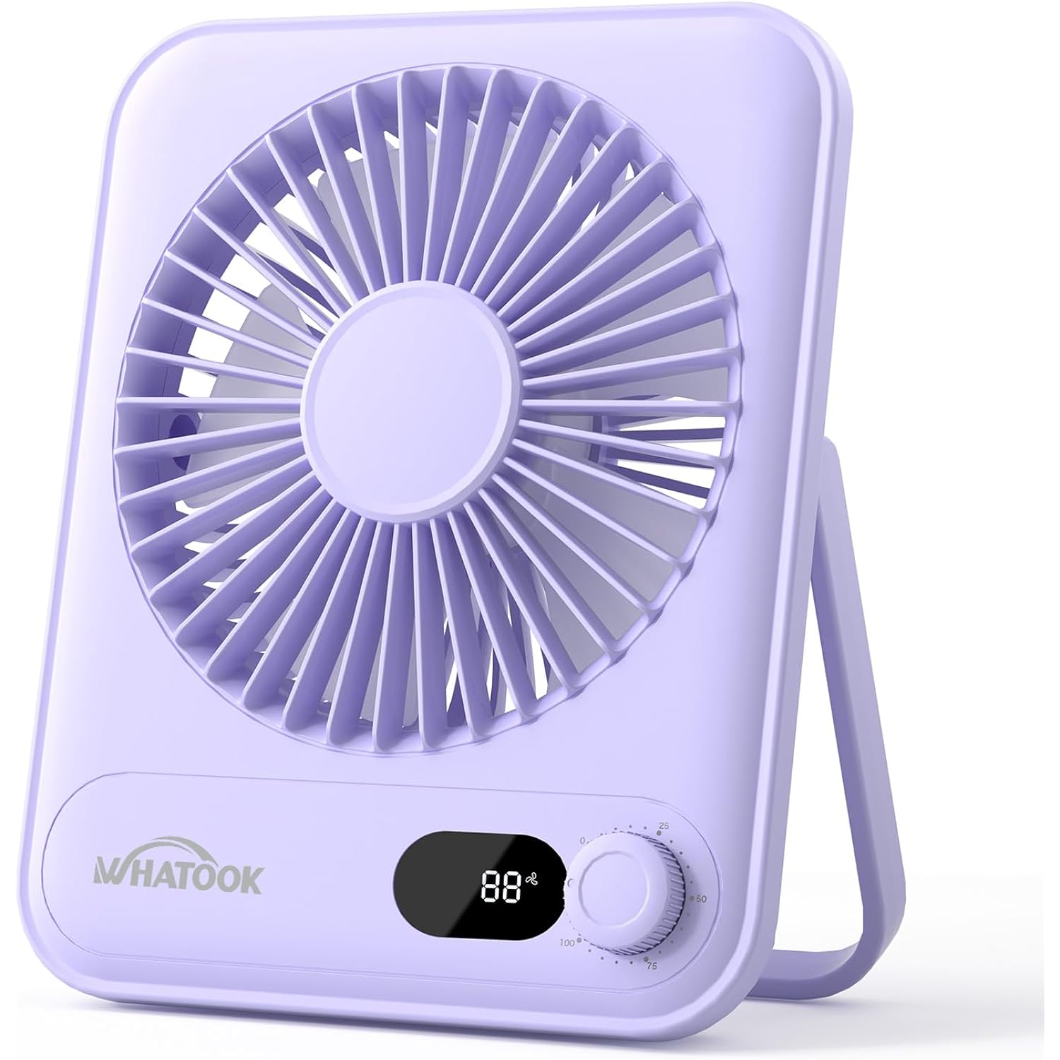 Whatook Small Desk Fan Personal Fans: 5000Mah 25 Hours Battery Office Quiet Mini Desktop Fan Portable Rechargeable Travel Essentials (Purple, 2000 Mah)