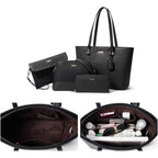 Women Fashion Handbags Wallet Tote Bag Shoulder Bag Top Handle Satchel Purse Set 4Pcs