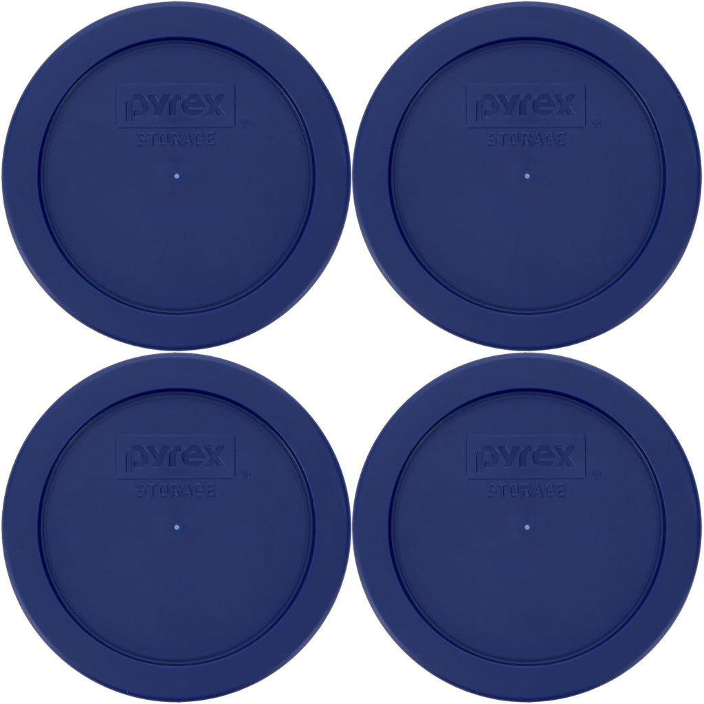 Pyrex 7200-Pc 2-Cup Blue Food Storage Lid (4-Pack) - Made In Usa | Bpa-Free Plastic | Top-Rack Dishwasher Safe | Refrigerator Freezer Safe | Secure Fit