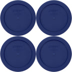 Pyrex 7200-Pc 2-Cup Blue Food Storage Lid (4-Pack) - Made In Usa | Bpa-Free Plastic | Top-Rack Dishwasher Safe | Refrigerator Freezer Safe | Secure Fit
