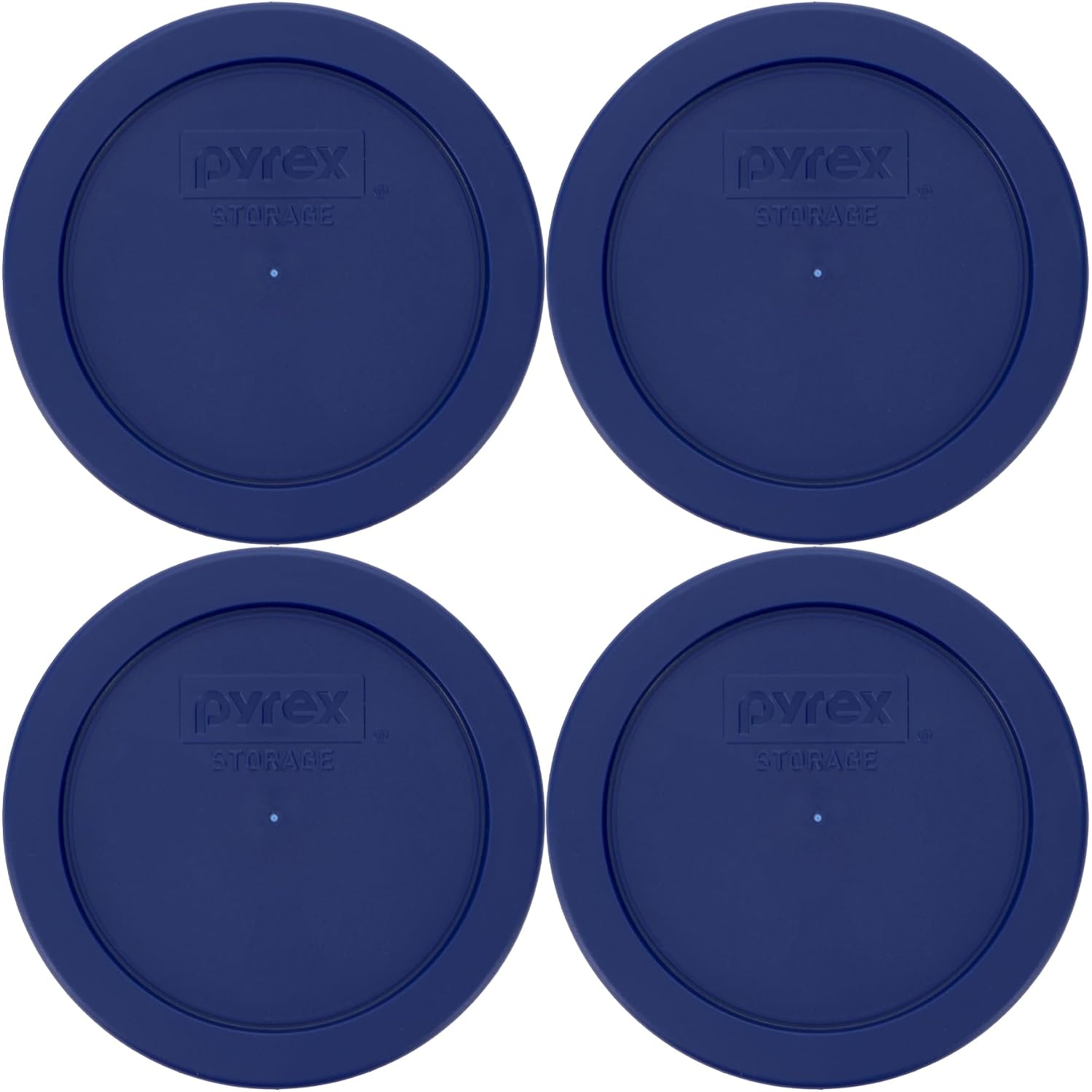 Pyrex 7200-Pc 2-Cup Blue Food Storage Lid (4-Pack) - Made In Usa | Bpa-Free Plastic | Top-Rack Dishwasher Safe | Refrigerator Freezer Safe | Secure Fit