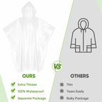 Disposable Rain Ponchos For Adults, 5Pk/10Pk/50Pk Emergency Rain Poncho For Camping Hiking Travelling