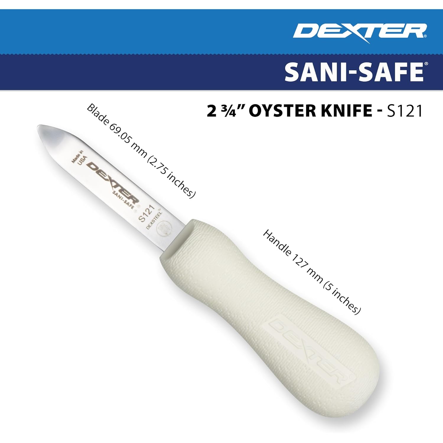 Dexter-Russell – 2.75" New Haven Style Oyster Knife - Sani-Safe Series, Carbon Steel, medium, Original version