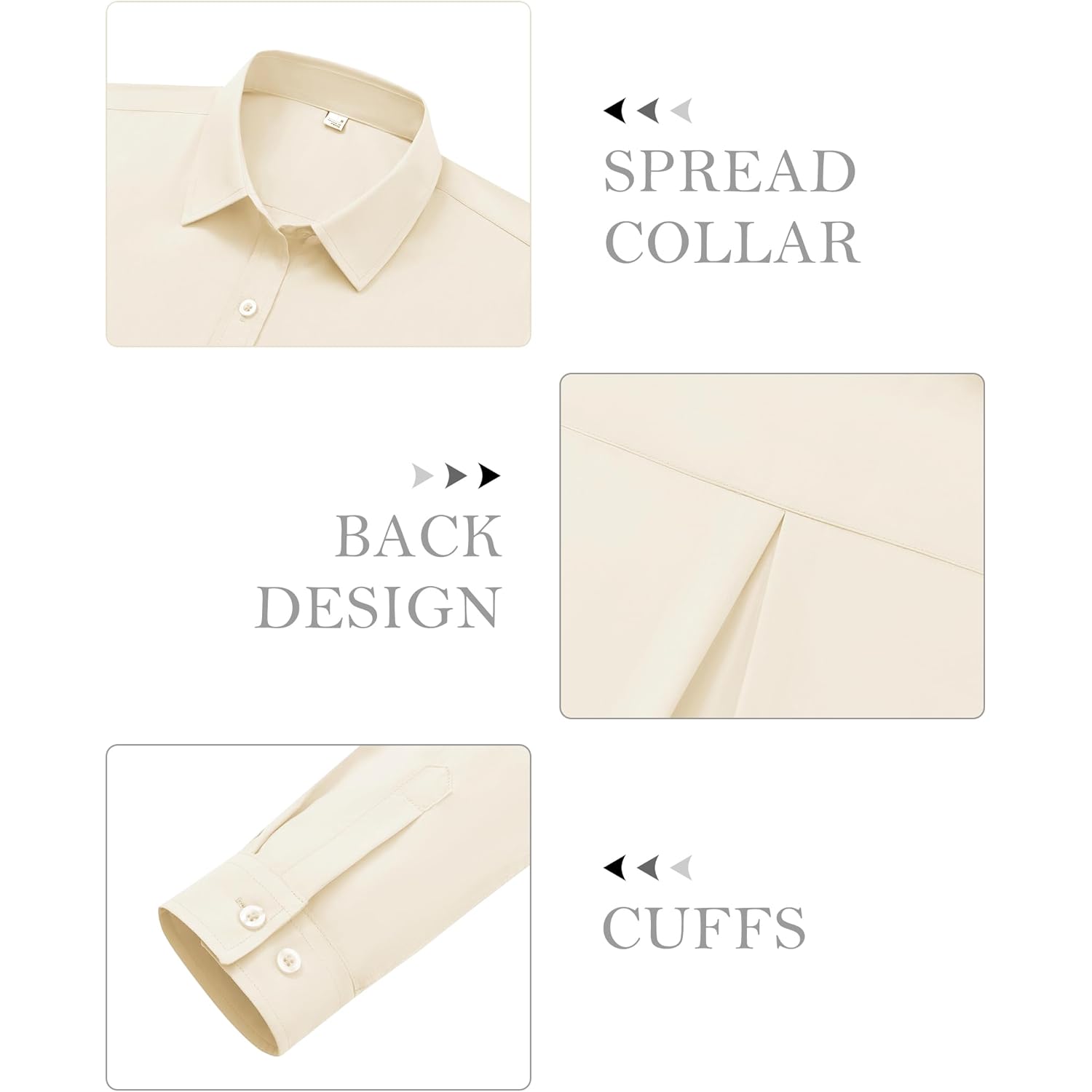 Button Down Shirts for Women Dress Shirt Cotton Long Sleeve Collared Shirt Business Work Office Blouse Top
