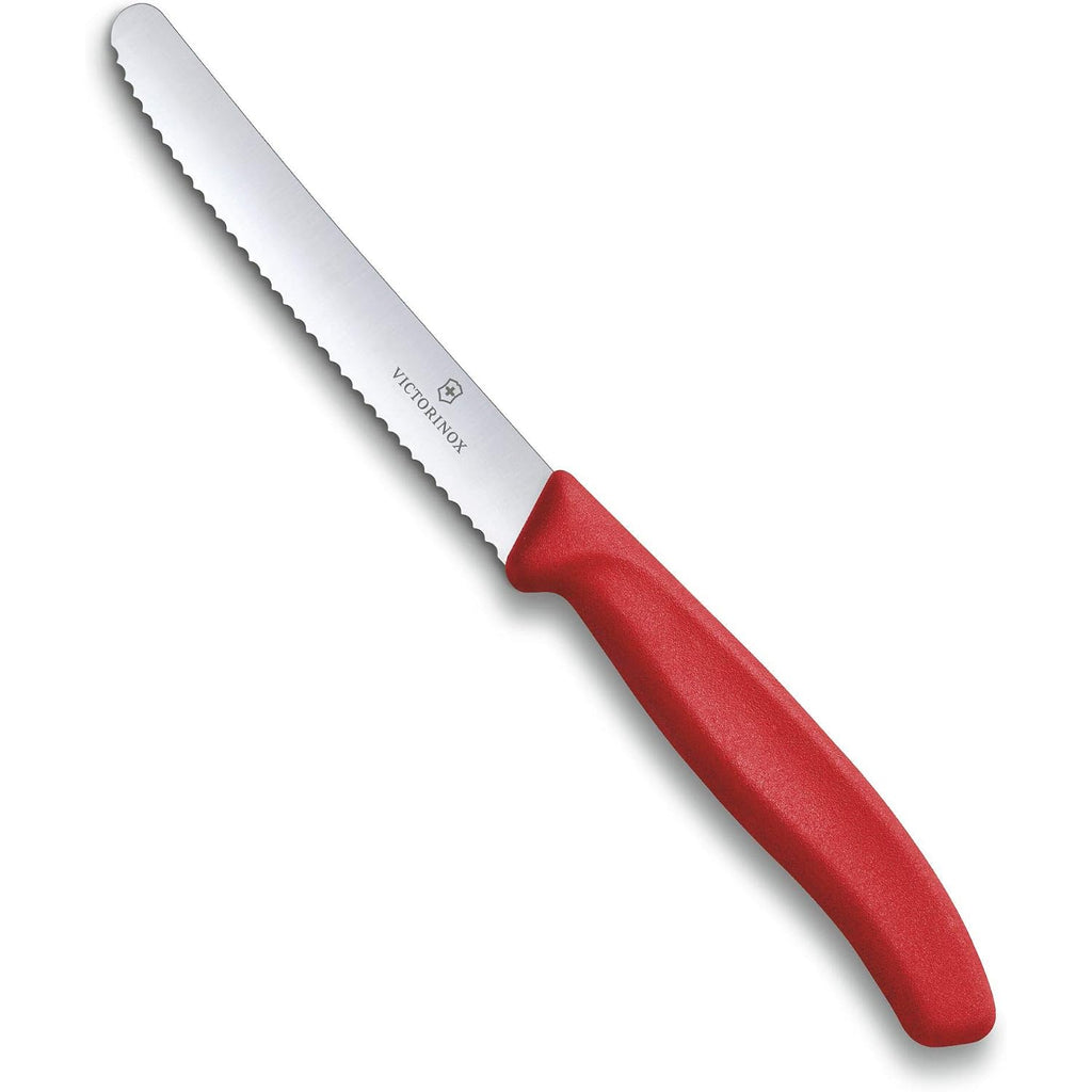 Victorinox 6.7831 Swiss Classic Tomato And Table Knife Ideal For Cutting Fruits And Vegetables With Soft Skin Serrated Blade In Red, 4.3 Inches