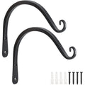 Heavy Duty Plant Hangers Outdoor Indoor, 8 Inch 2 Pack Metal Hanging Bracket Holds Up To 44 Lbs, Wall Brackets For Hanging Baskets, Bird Feeders,Wind Chime& Lanterns, Black