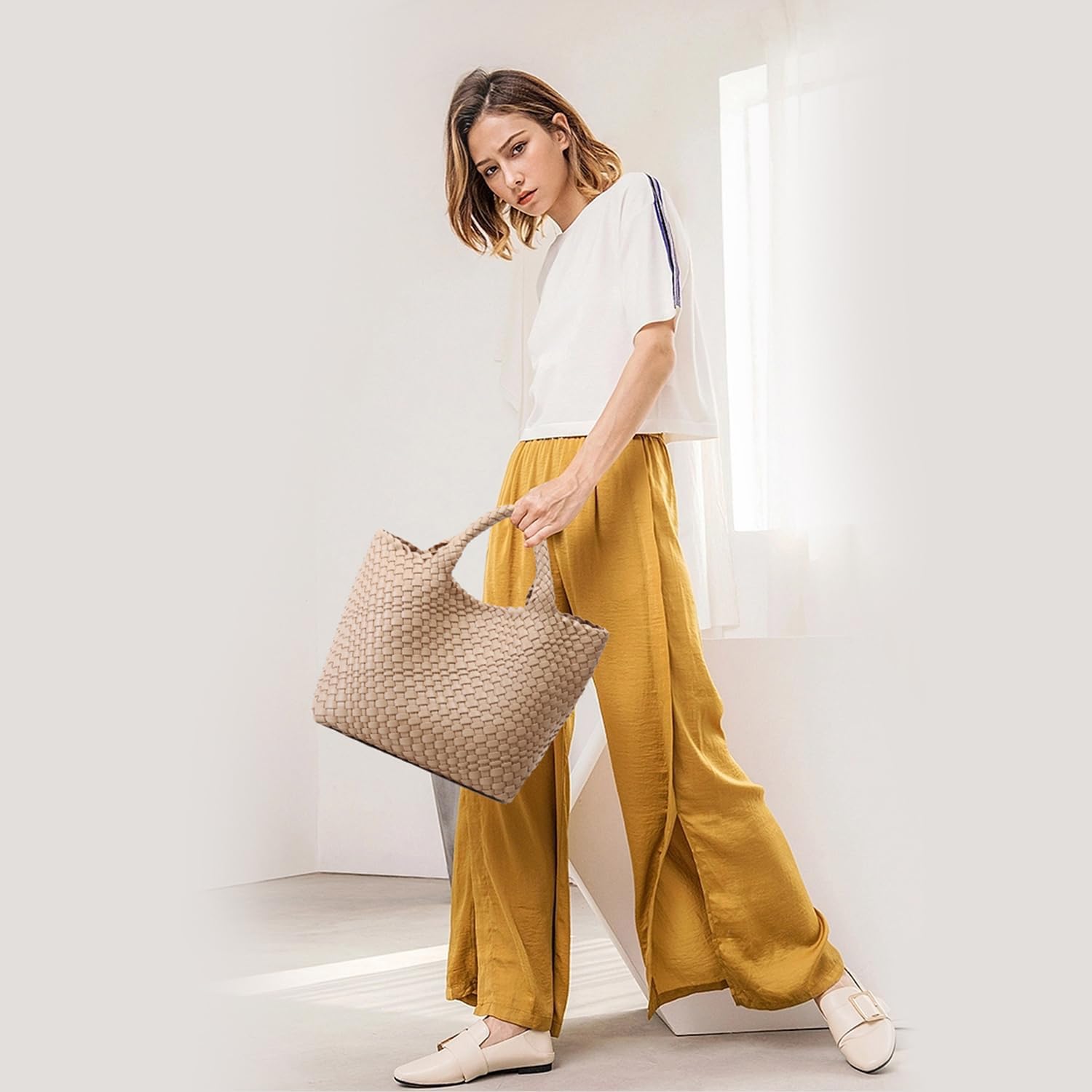 Vegan Leather Purses For Women, Handmade Purses And Handbags Summer Beach Travel Tote Shoulder Bag | Woven