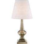 Larson 19" Small Table Lamps Set Of 2 Gold Touch Antique Brass Modern | Traditional Metal Bedroom Living Room House Bedside Nightstand Office Family Home White Bell Shade