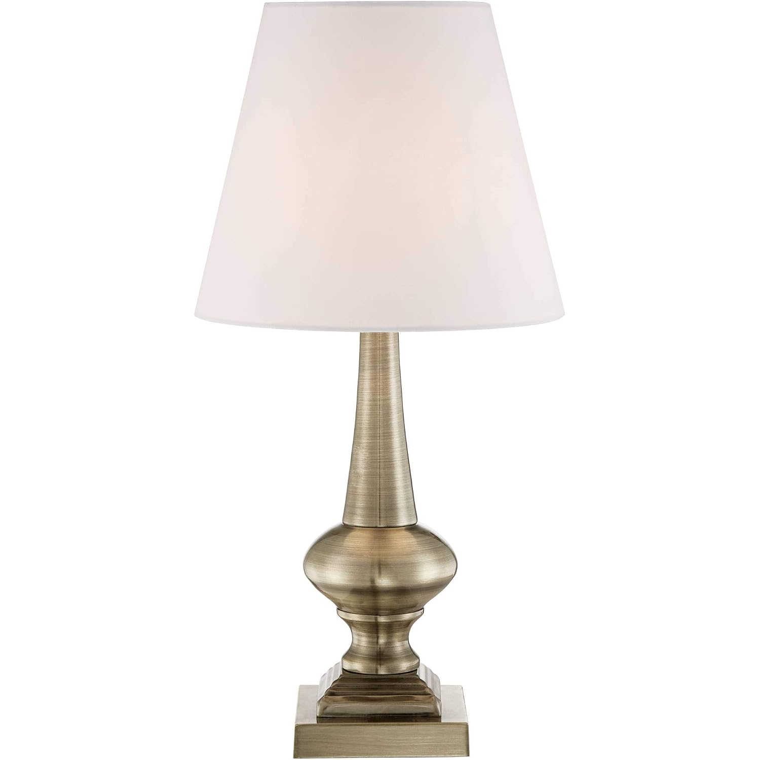 Larson 19" Small Table Lamps Set Of 2 Gold Touch Antique Brass Modern | Traditional Metal Bedroom Living Room House Bedside Nightstand Office Family Home White Bell Shade