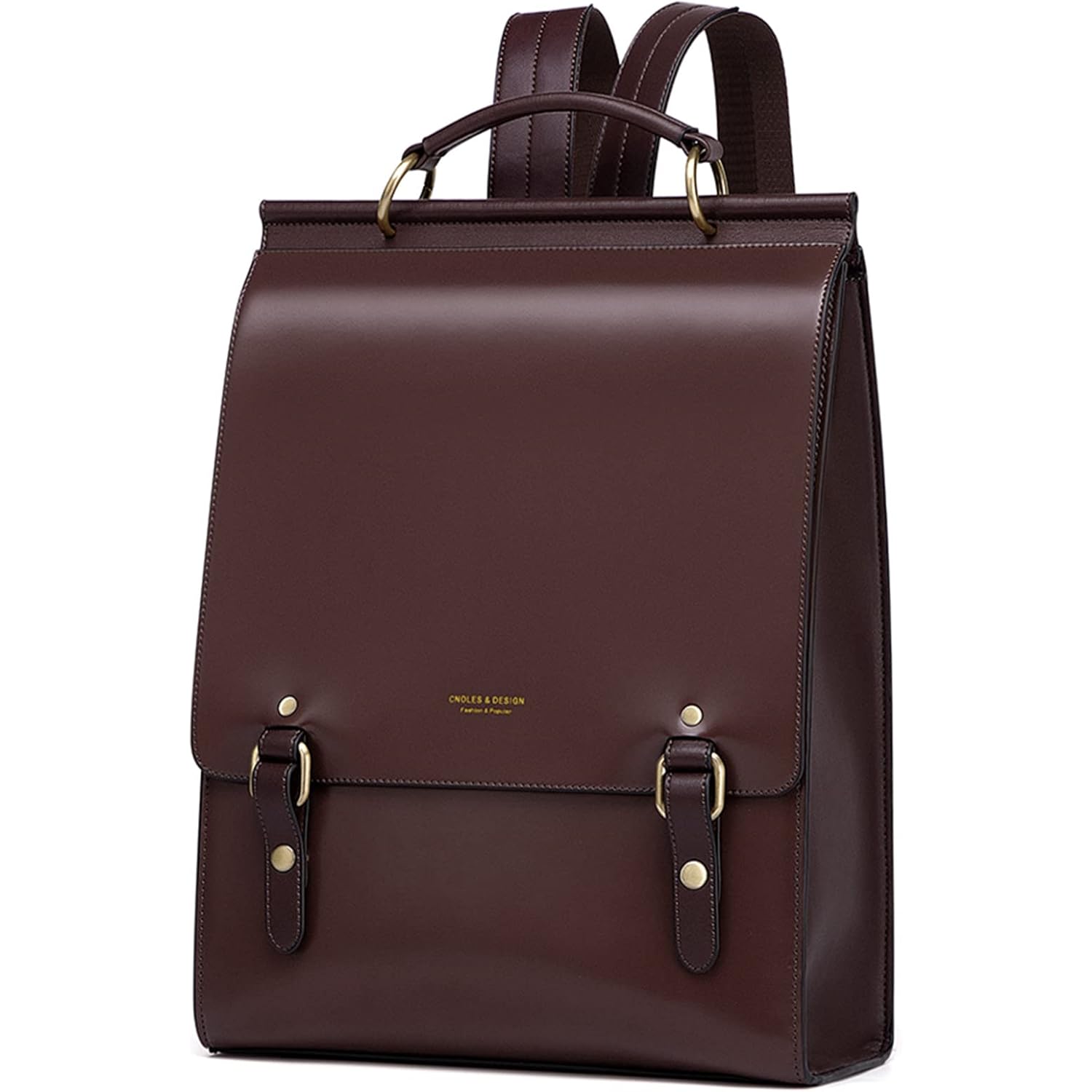 Cnoles Leather Backpack Purse For Women Fashion Ladies Vintage Bags Casual College Travel Backpacks Large bag Brown