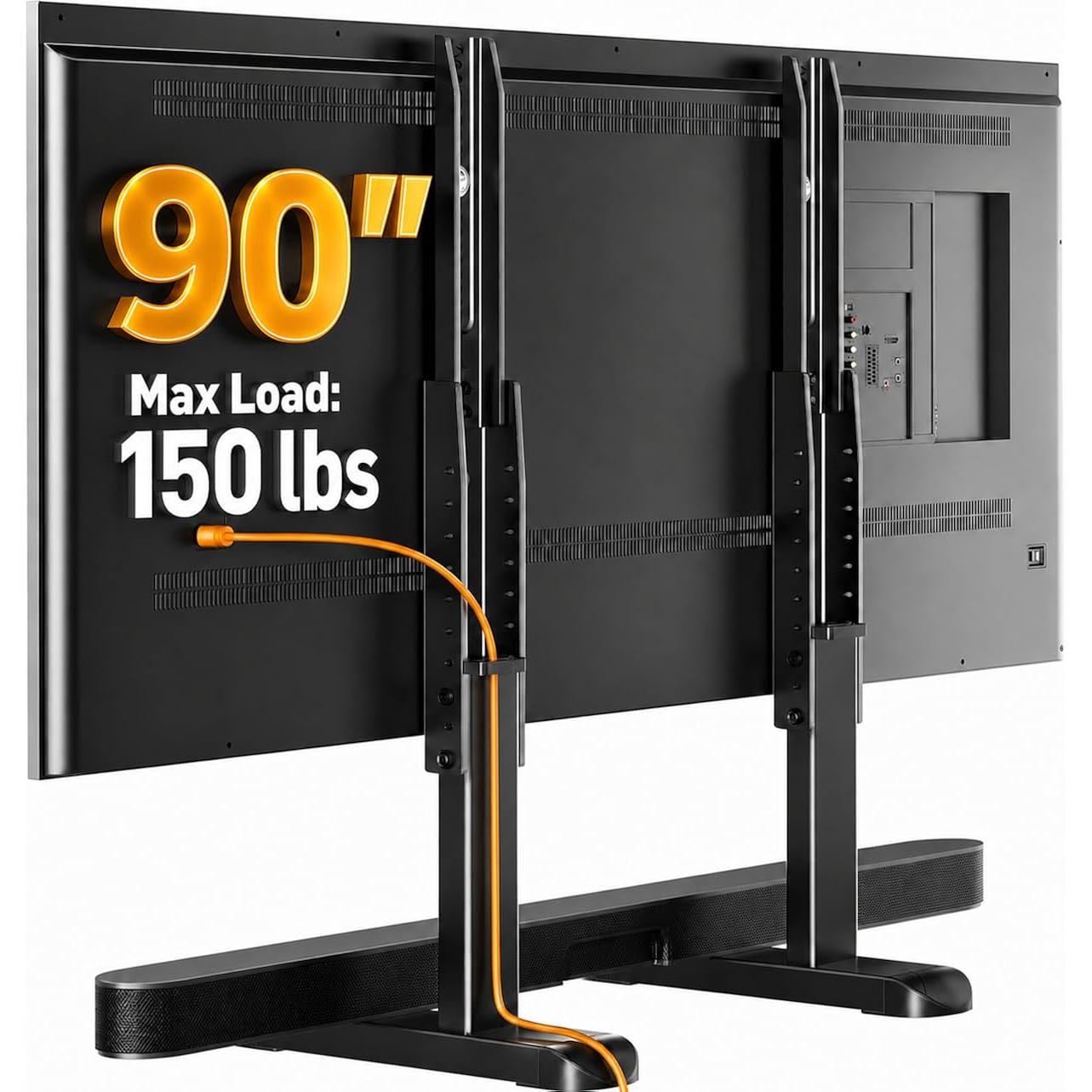 Perlegear Universal Tv Stand Legs For Most 37–90 Inch Tvs Up To 150 Lbs, Height Adjustable Tv Legs Replacement Suitable For Soundbar, Table Top Stand Base Max Vesa 800 X 500Mm, Pgtvs20