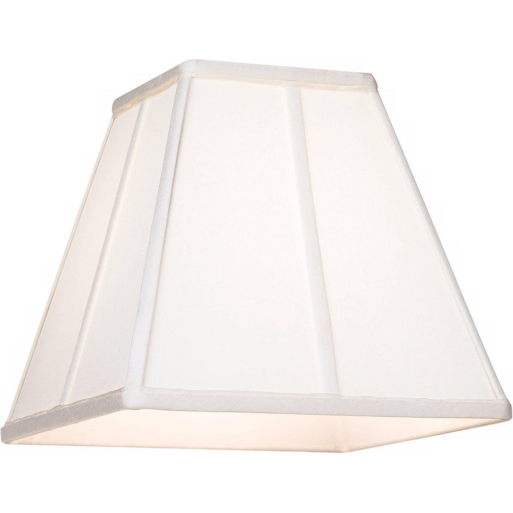 Set Of 2 Ivory Classic Medium Square Lamp Shade (Pre-Assembled) S 5.25" Top X 10" Bottom X 9" High (Spider) Replacement With Harp And Finial