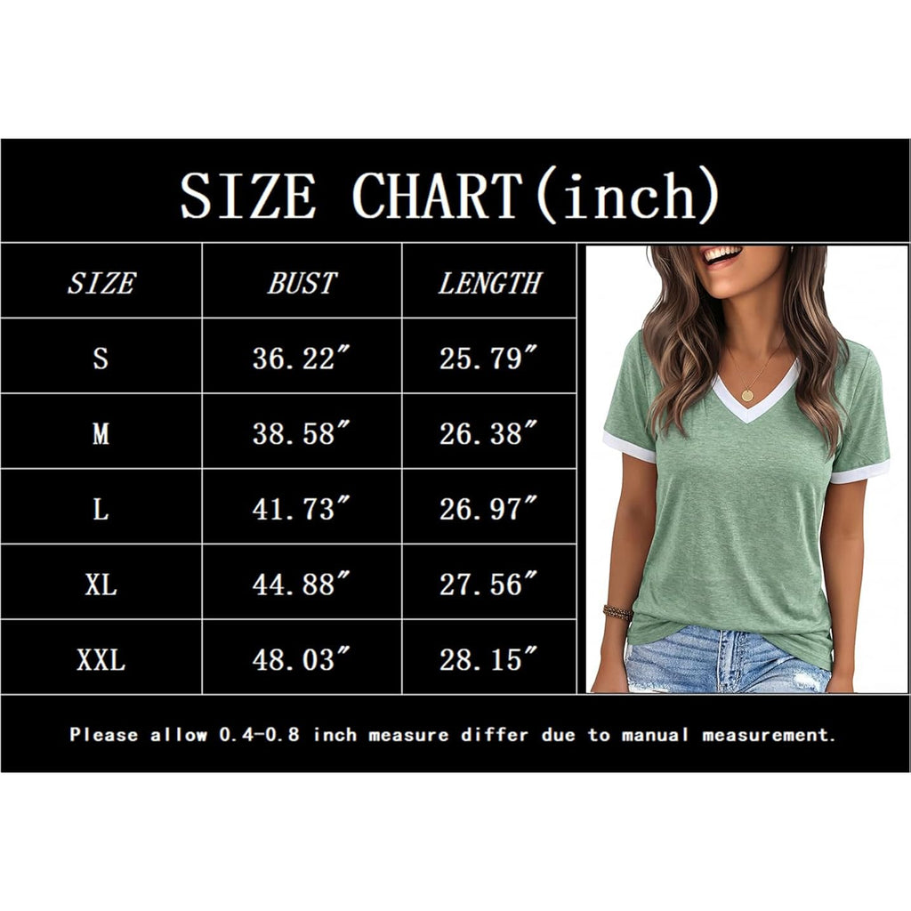 Yexipo Womens T Shirts Graphic Tees Spring Short Sleeve V Neck Funny Letter Print Casual Loose Cute Summer Tops