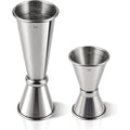 2-Pack Stainless Steel Cocktail Jiggers – Japanese Style Double Measuring Cups For Bartending (1Oz/2Oz + 0.5Oz/1Oz)